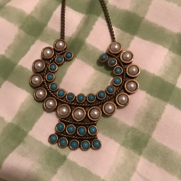 Long teal blue necklace from Anthropologie - Picture 2 of 4